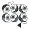 80-Inch Metal Rain Chain - 6 Celestial Crescent Moon & Suns, Aged Finish
